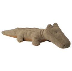 maileg - olive medium crocodile safari friend toy on white background - winter's moon