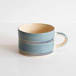 musango - striped trio mug in dove grey - winter's moon
