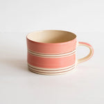 musango - striped trio mug in rose - winter's moon