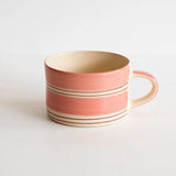musango - striped trio mug in rose - winter's moon