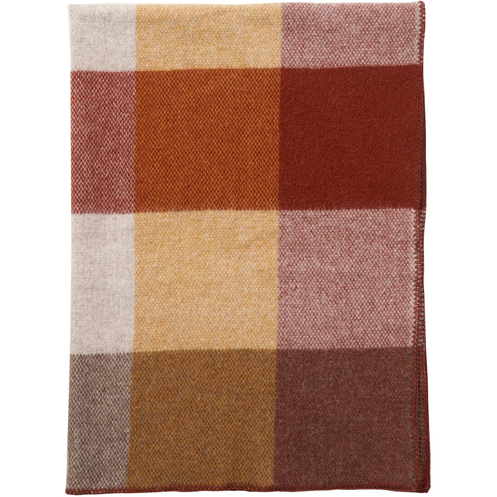 Brushed Lambswool Throw - Rust - Winter's Moon 