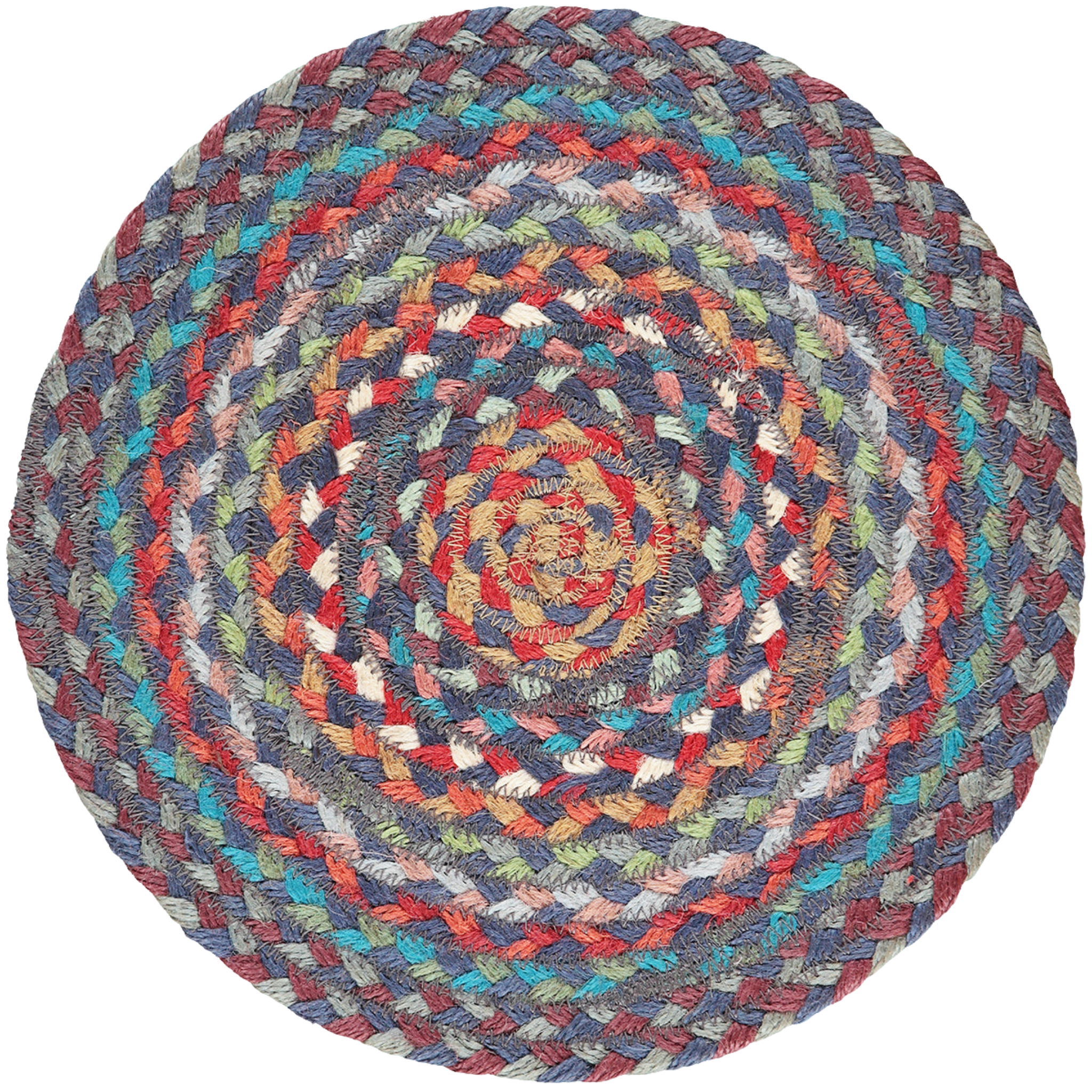 Organic Jute Placemats & Coasters (Set of 6) - Carnival Blue - Winter's Moon 