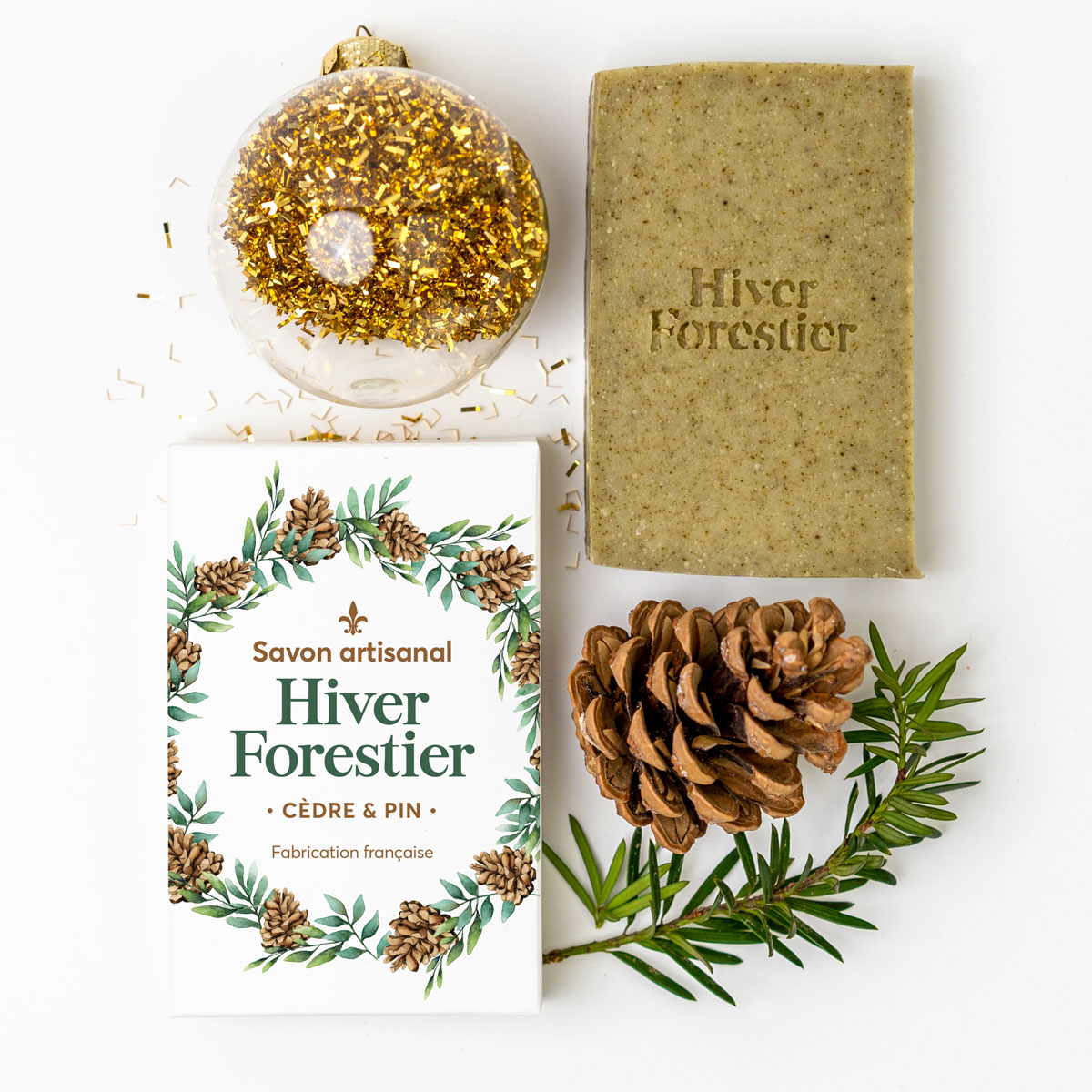 Savon de Noël <span>Hiver Forestier</span> saponifié à froid